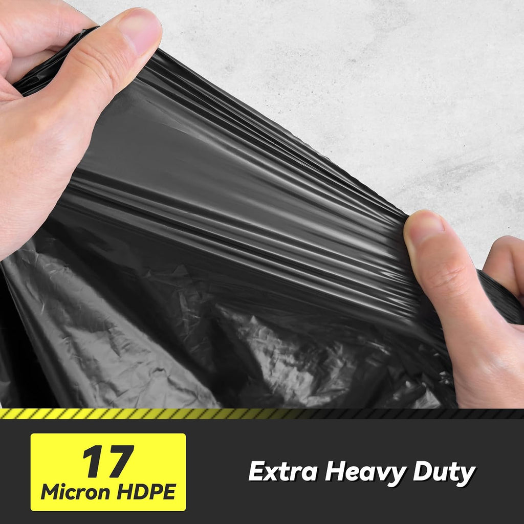 100 Count 17 Micron Extra Heavy Duty 4 Gallon Trash Bags, Sturdy & Tear-Resistant Small Trash Bags for Bathroom &