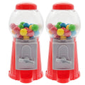 2-Pack Pack Mini 5" Inch Gumball Machine Without Candy Plastic Bubblegum Dispenser Red Gumball Machine Vending Candy