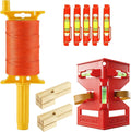 Post Level String Line Kit for masonry & fence post leveling | Includes post & pipe level with rubber strap,5 line