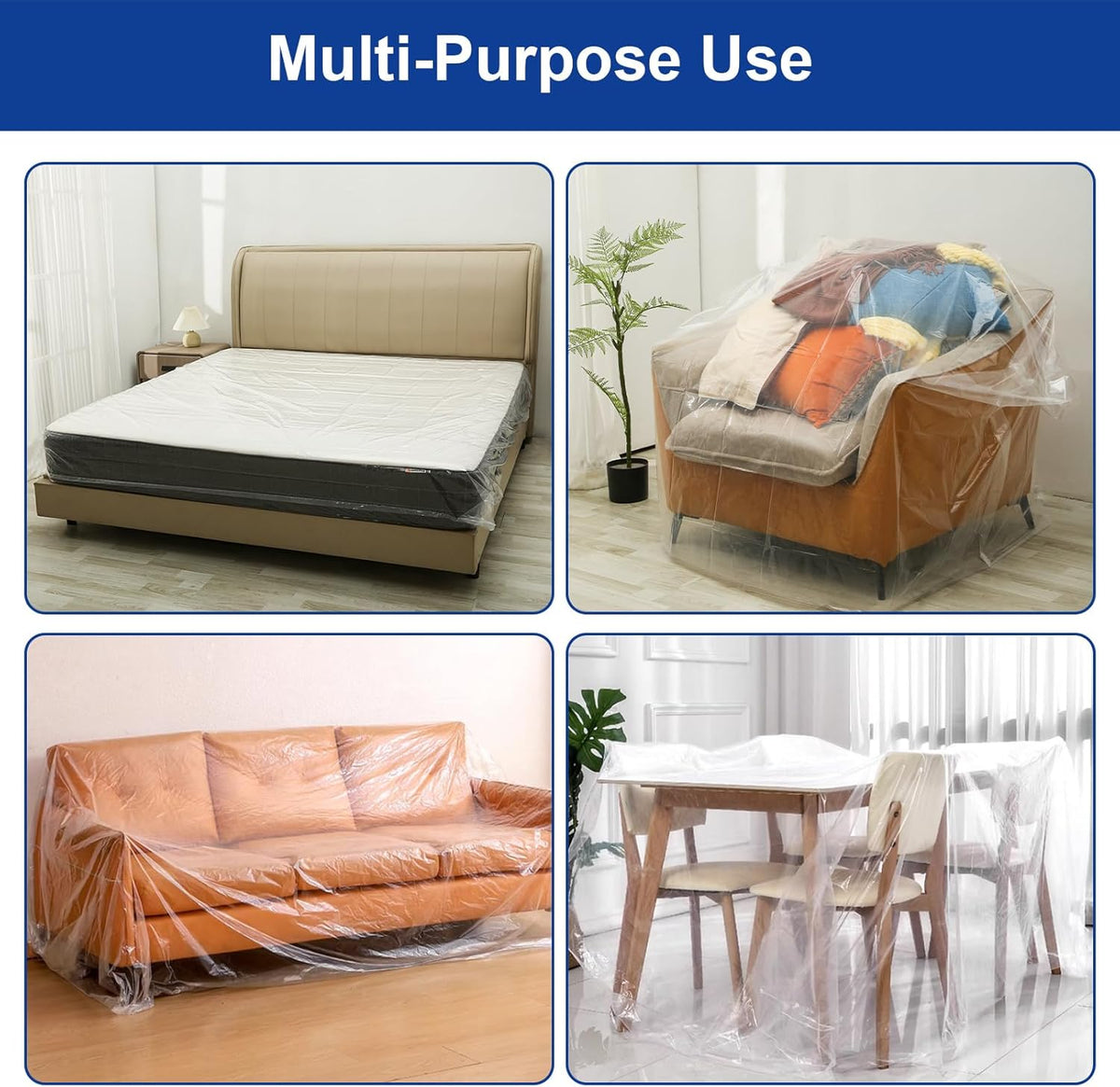Plastic Mattress Bag for Moving and Storage,Queen/King Size(1.5Mil)