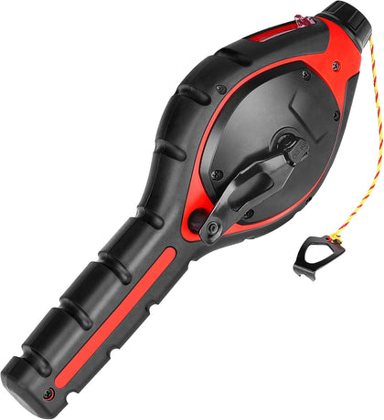 Pro Chalk Line with Handle Releaser – 100ft Chalk Reel and 6:1 Gear Ratio, ABS & TPR Chalk Box, Strong Construction