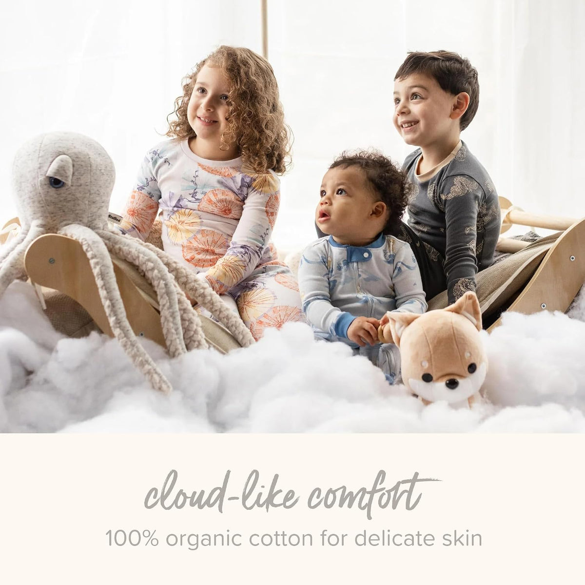 Girls' Organic Cotton, Sleep and Play Footed Pajamas