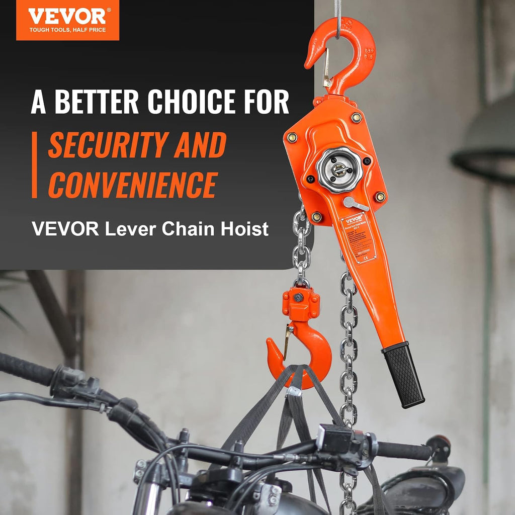 Manual Lever Chain Hoist, 3 Ton 6600 lbs Capacity 10 FT Come Along, G80 Galvanized Carbon Steel with Weston