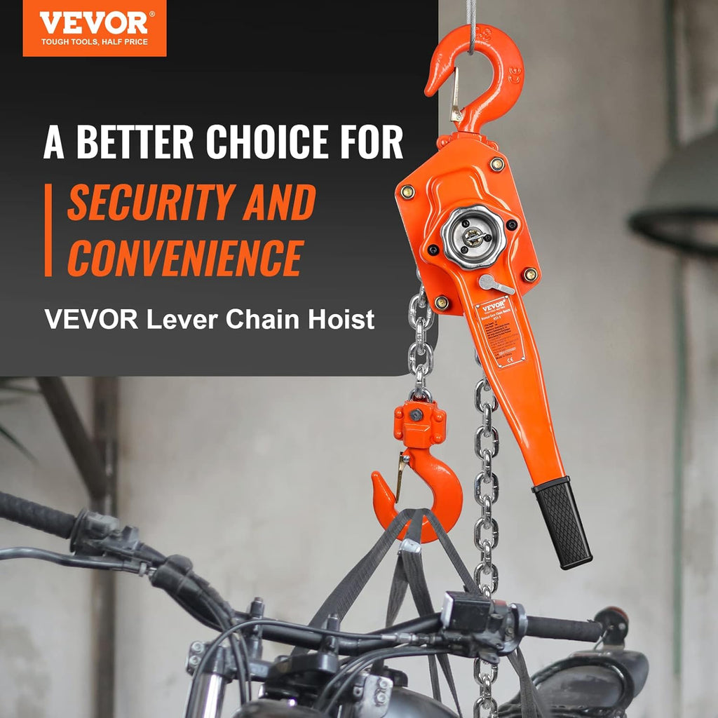 Manual Lever Chain Hoist, 3 Ton 6600 lbs Capacity 20 FT Come Along, G80 Galvanized Carbon Steel with Weston