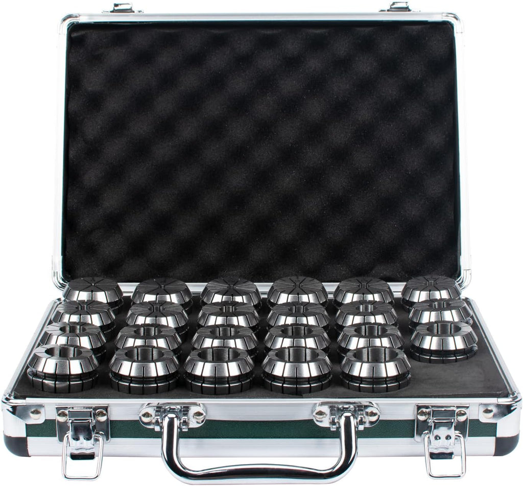 23 Pcs ER40 Collet Set in Aluminum Box, 1/8-1" Size Shank Chuck