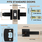 Black Door Handle Interior Levers, Keyless Privacy Door Lock 2 Pack