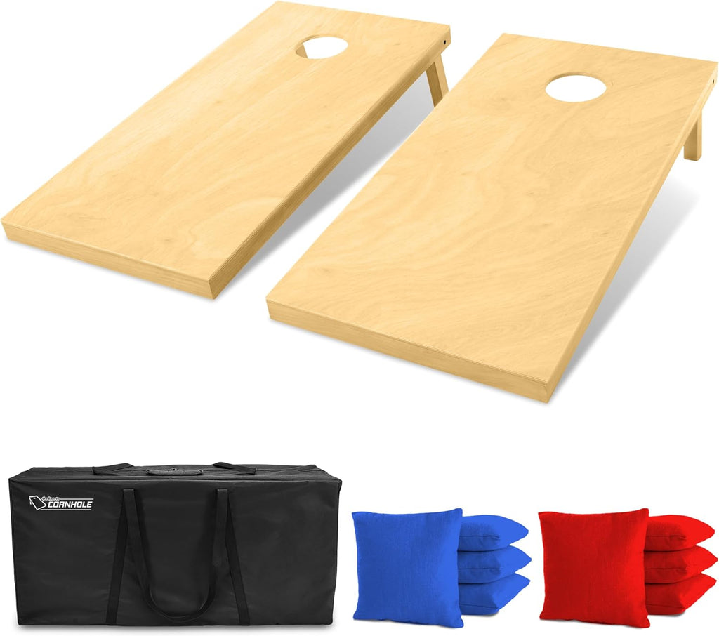 Solid Wood Premium Cornhole Sets - Choose 4 x 2 ft or 3 x 2 ft - Game Boards Include Set of 8 Cornhole Toss Bags
