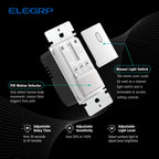ELEGRP Single Pole Occupancy Motion Sensor Light Switch, Need Grounding Wire No Neutral Wire, 120° Sensor Coverage PIR Infrared Motion Activated, for CFL/LED/Incandescent Bulb, UL,1 Pack, Matte White