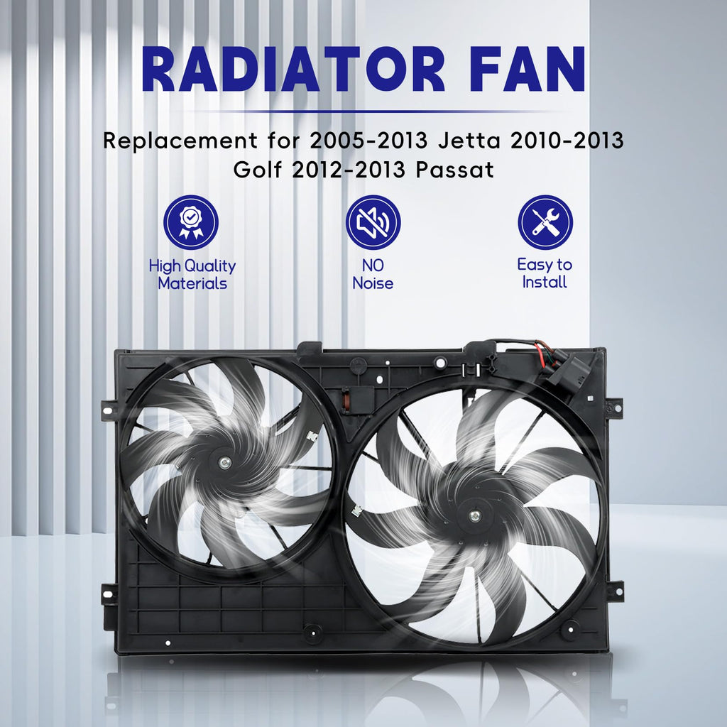 SEBLAFF Radiator Cooling Fan Replacement for Jetta 2007-2009