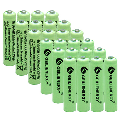 Solar Light Batteries AAA Triple A NIMH 600mAh 1.2V Rechargeable for Garden Lights Remotes Mice (24Pcs AAA 600mAh)