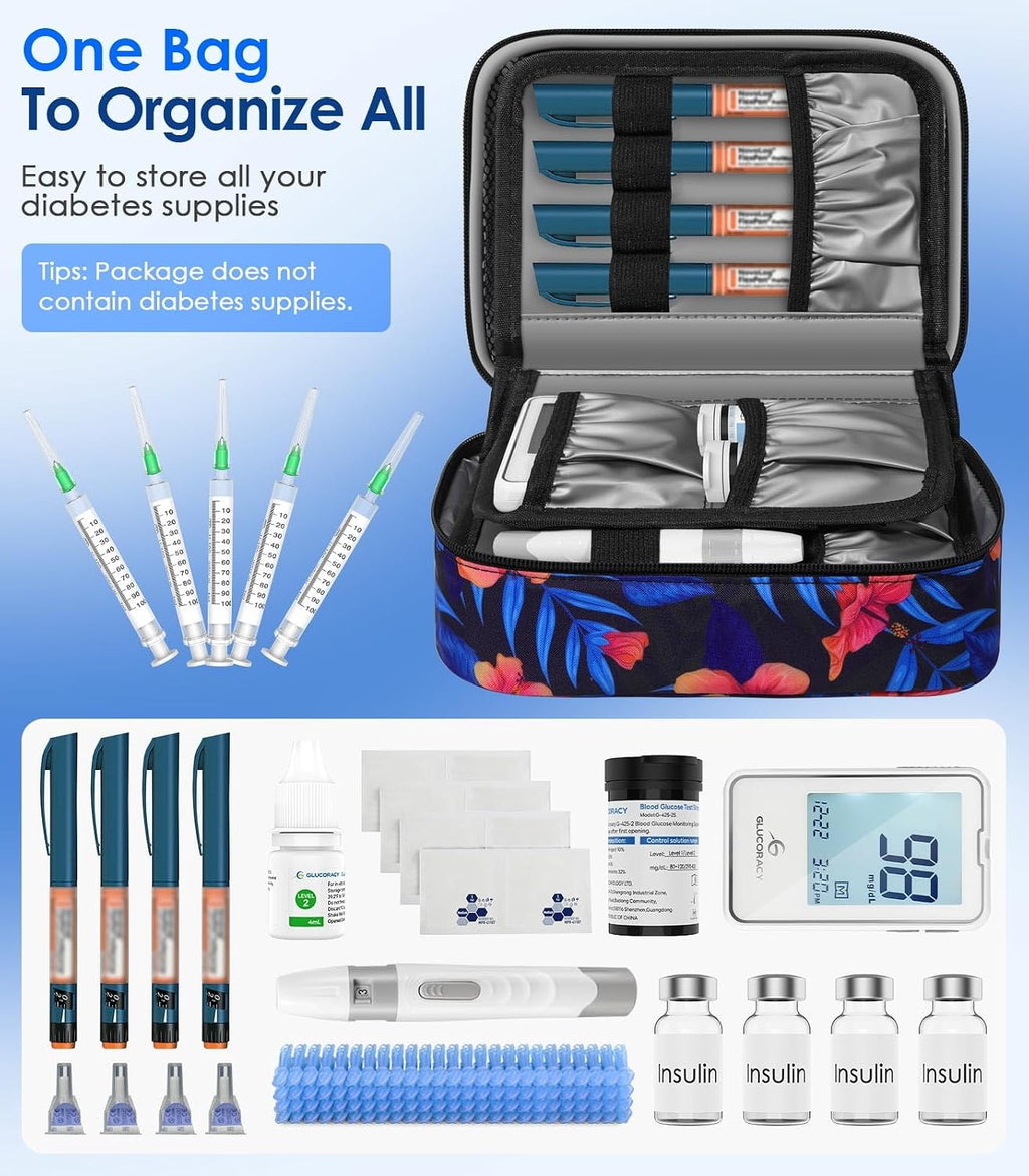 Large Insulin Cooler Travel Case,4 * 160g Ice Pack TSA Approved