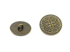 12 Pieces Mandala Metal Shank Buttons. 23mm. (Antique Brass)