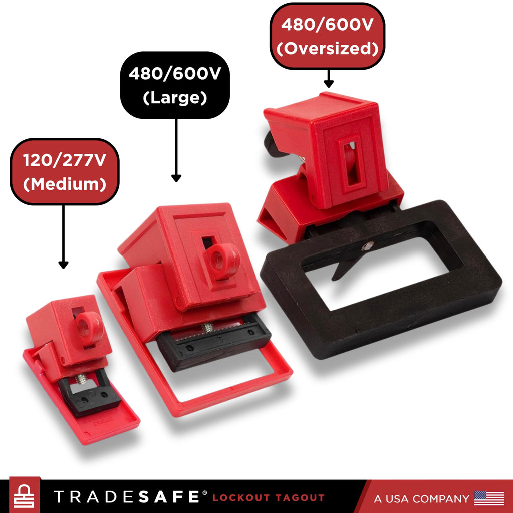 TRADESAFE Circuit Breaker Lockout, 3 Pack Multi-Pole Breaker Lock, Large