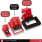 TRADESAFE Circuit Breaker Lockout, 3 Pack Multi-Pole Breaker Lock, Large