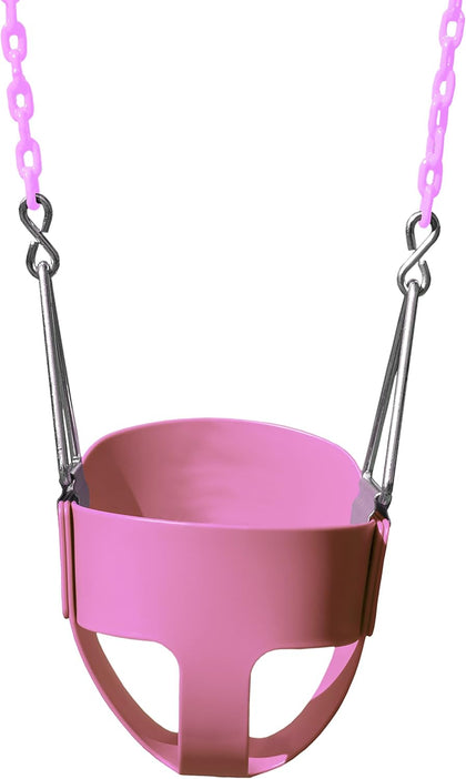 WS 2083 Full Bucket Toddler Swing with Chains, 50 Pound Capacity, Pink