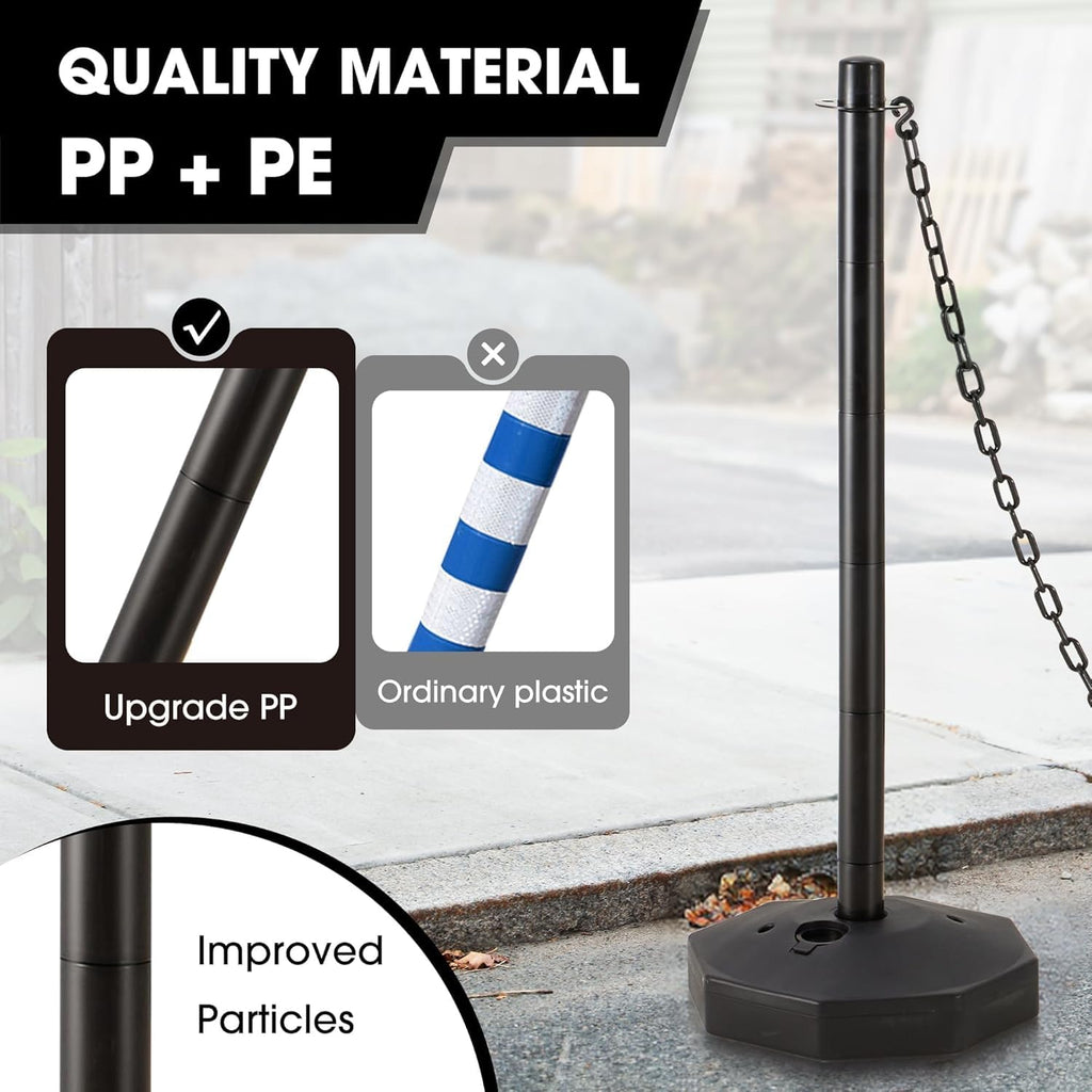 Traffic Delineator Posts with base,Parking Post Cones, 12 Pack