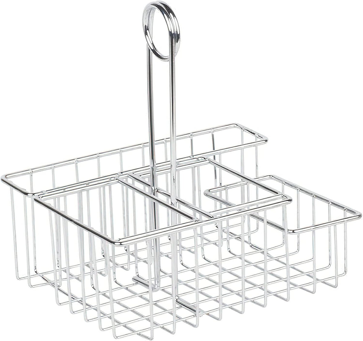 Modern Chrome Metal Four Compartment Condiment Caddy Table Caddies Collection