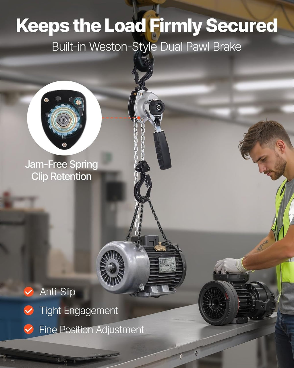 Manual Lever Chain Hoist, 1/2T 1100LBS Capacity Heavy Duty Come Along, 20FT Lift G80 Alloy Steel Chain with Dual Pawl