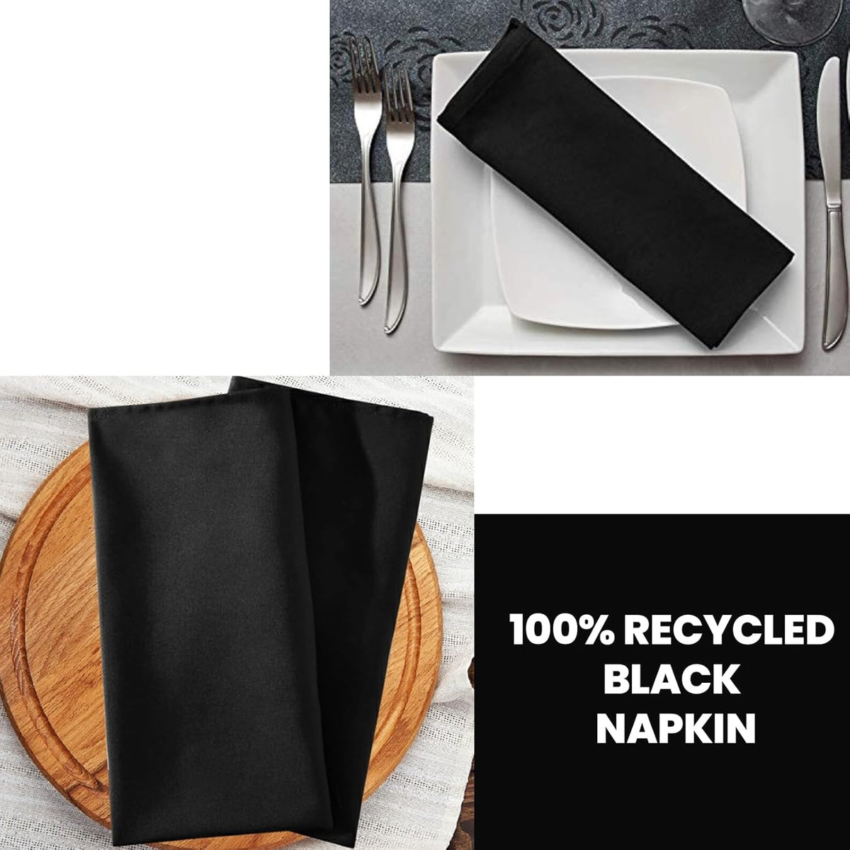 Perfectware 2 Ply Black Dinner Napkin Pack of 125