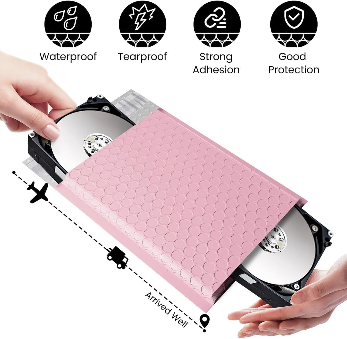 Bubble Mailers 6x10" 100 Pack Light Pink Padded Envelopes Self Seal