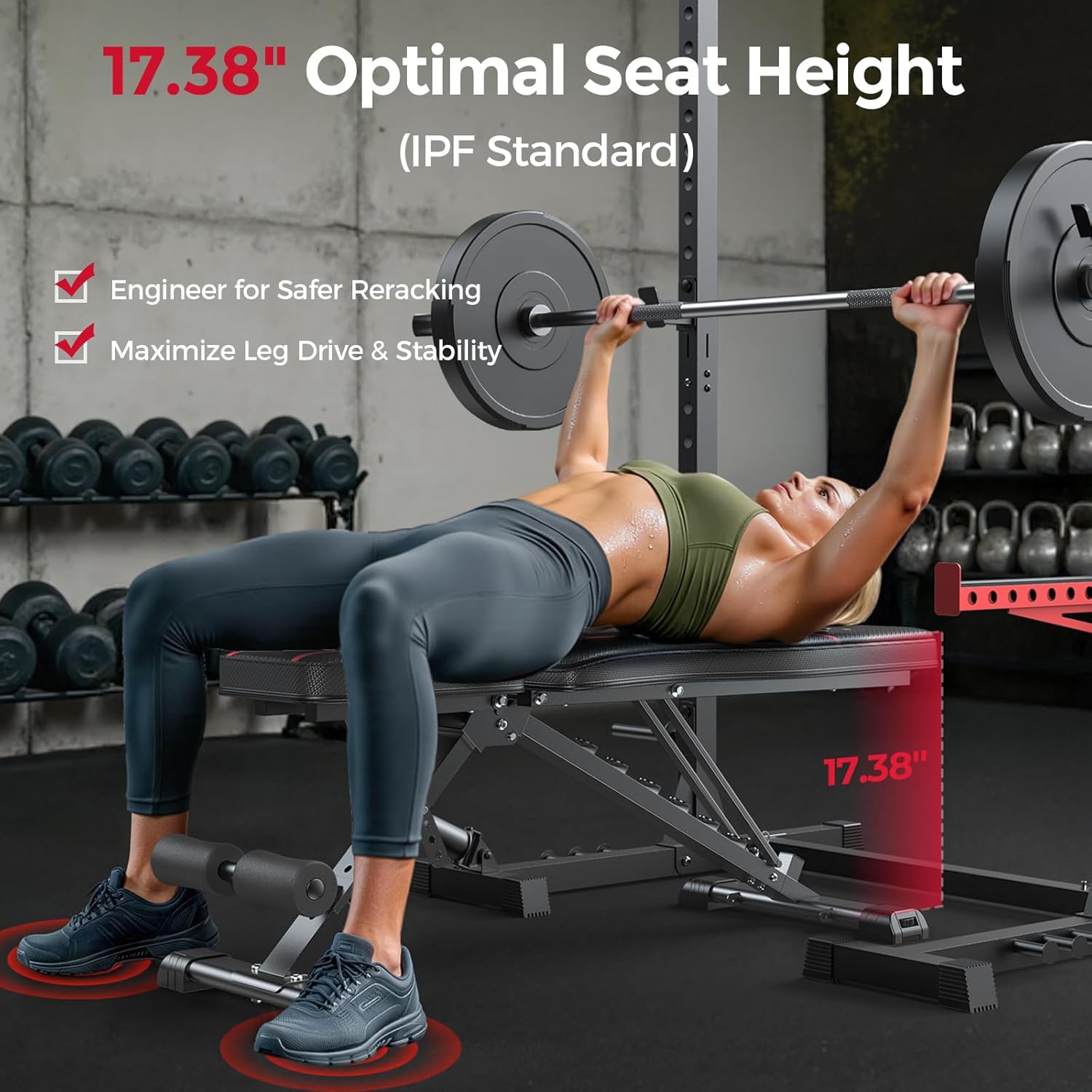 WB2 Weight Bench, Utility Adjustable Weight Bench for Full Body Workout- Multi-Purpose Foldable Incline Bench (Black)