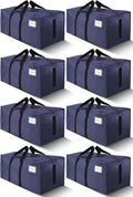 8 Pack 40 Gal Large Strong Moving Bags with Zippers & Carrying Handles - Water-Resistant - Heavy Duty Storage Tote