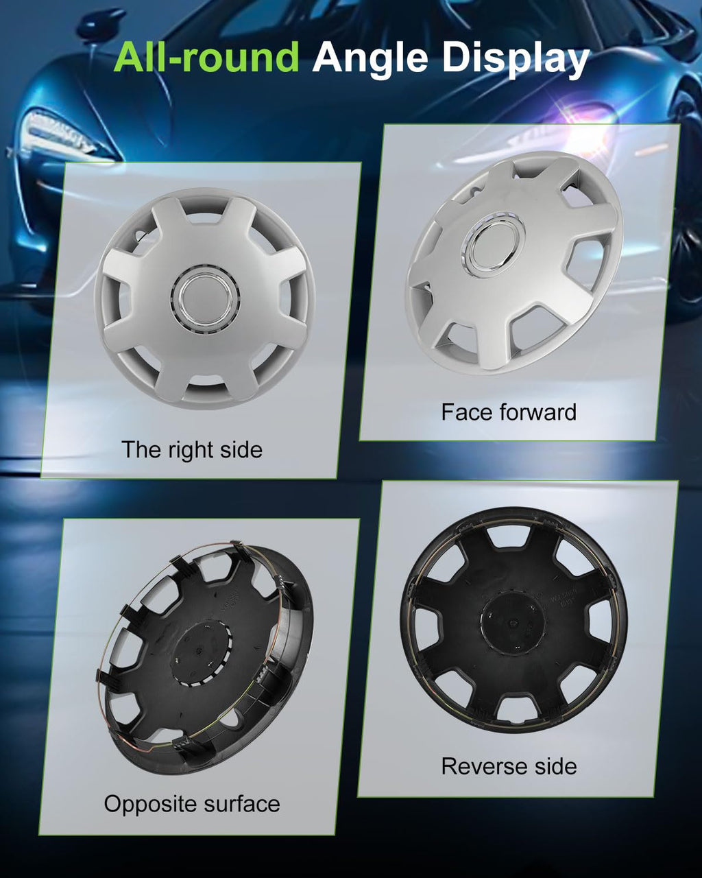Hubcaps Wheel Cover 13" 4-Pack Silver