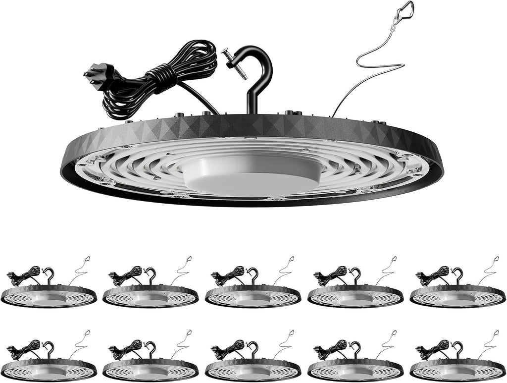 10 Pack UFO LED High Bay Light 200W, 30000LM 5000K AC100-277V