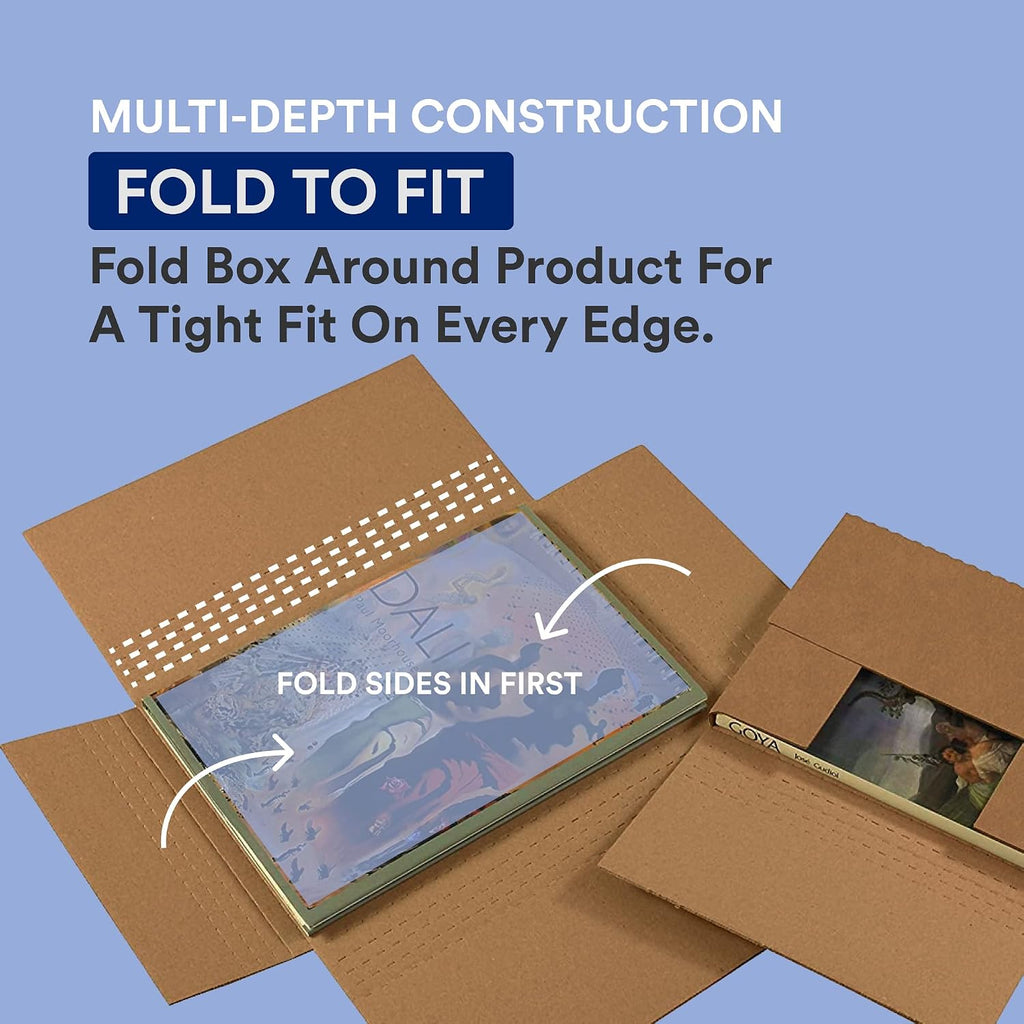 Flat Mailer Shipping Boxes 10.25"L x 8.25"W x 1.25"H Medium 50-Pack | Corrugated Cardboard Box for Small or Large