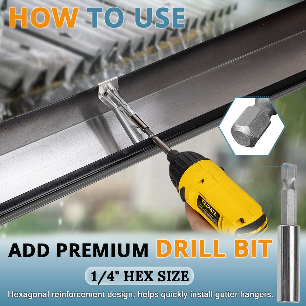 5 Inch Roofing Gutter Hangers, Quick Screw Hidden Gutter Support Brackets for Repairing Sagging 5 Inch K-Type