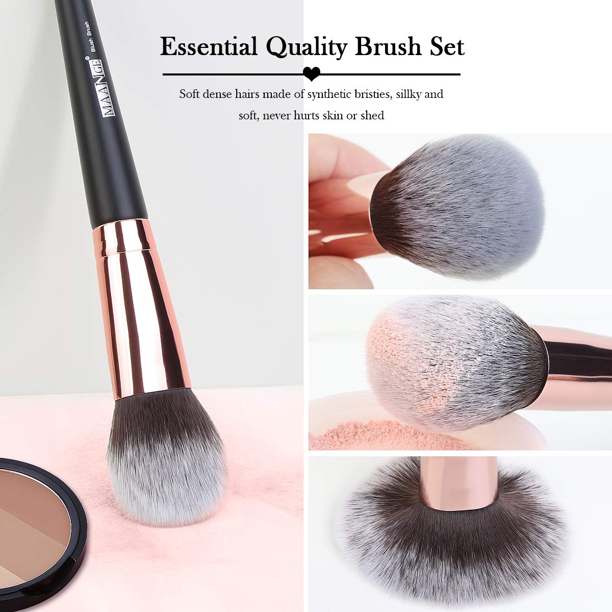 Makeup Brushes, 18 Pcs Professional Premium Synthetic Makeup Brush Set with Case, Foundation Kabuki Eye Travel Make
