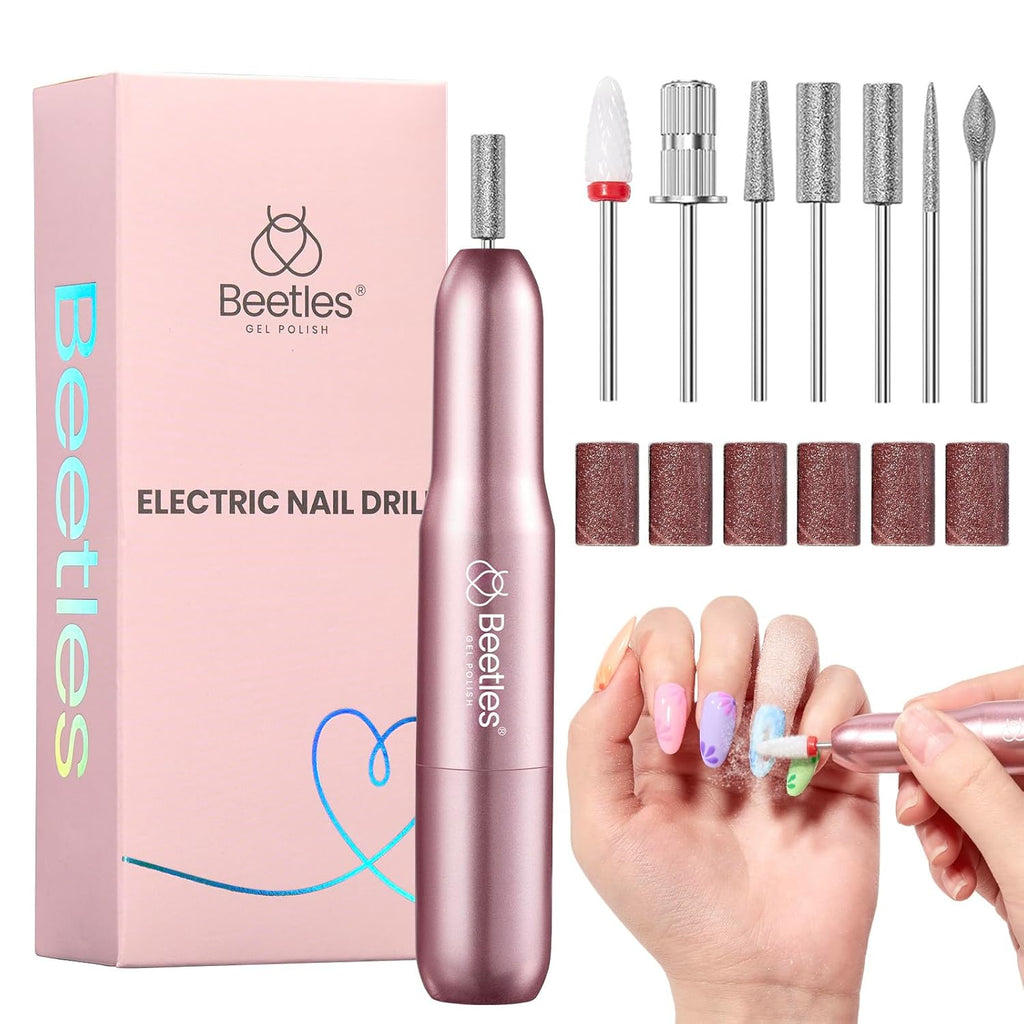 Beetles Electric Nail Drill Kit, 7 Drill Bit 0-12000 RPM Electric Nail File | Nail File Drill for Extension Builder
