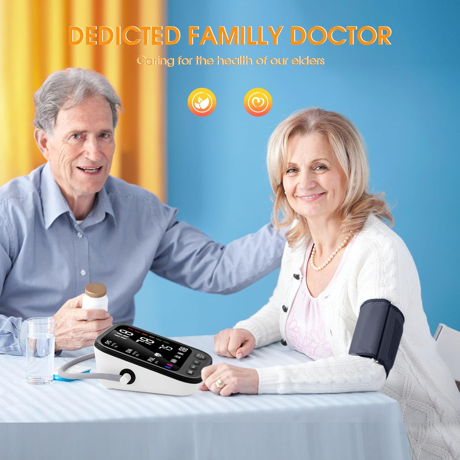 Blood Pressure Machine, Automatic Upper Arm Blood Pressure Monitor with 2x199 Readout, 4.5 Inch Backlit Large Screen