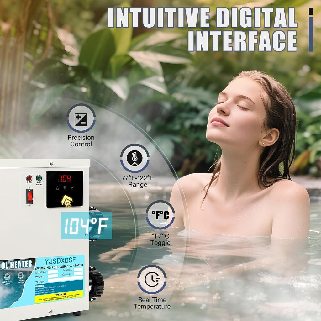 11KW 220V-240V Pool Heater for Above Ground Pools, Hot Tubs & Spa Heater