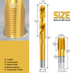 3/8-18 NPT Pipe Tap and 37/64" Drill Set,M2 HSS Hand Threading Plumbing Tap
