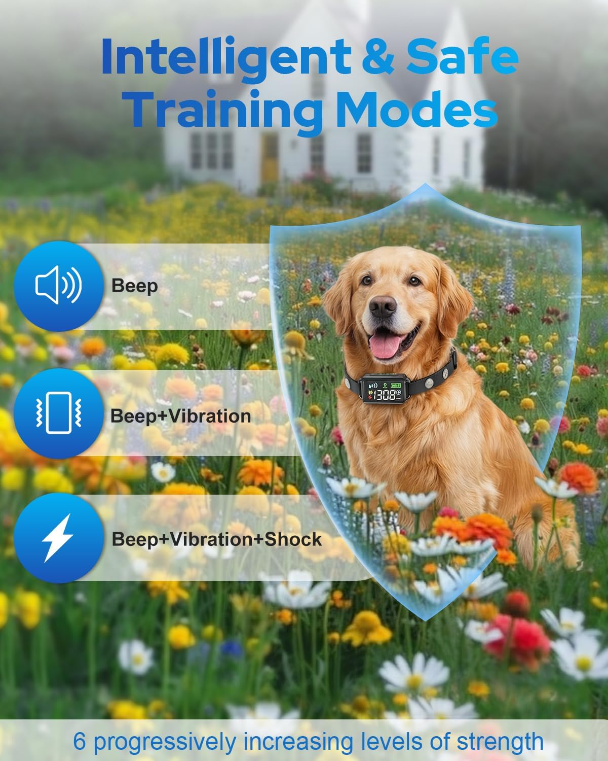 GPS Wireless Dog Collar Fence System, 48H Battery Electric Dog Fence, GNSS Invisible Fence for Dogs Over 15lbs, IPX7