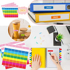 20 Sheets Color Coding Labels, Fluorescent Color, 0.5 x 1.77 Inch