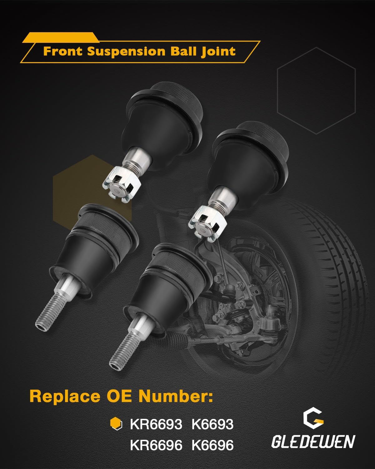 Ball Joint Set, Upper Lower Ball, Fit for 99-10 Chevy Silverado, GMC Sierra