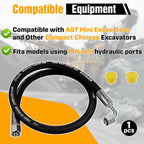 Mini Excavator Hydraulic Hose M14x1.5 x 36 Inches Compatible with AGT