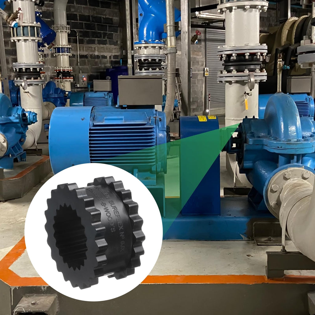 uxcell Coupling Sleeve Elastomer 6JE Gear Sleeve Coupling Insert Solid Design Nitrile Rubber 2.15" ID x 3.74" OD x 1.87" Elastomer Length