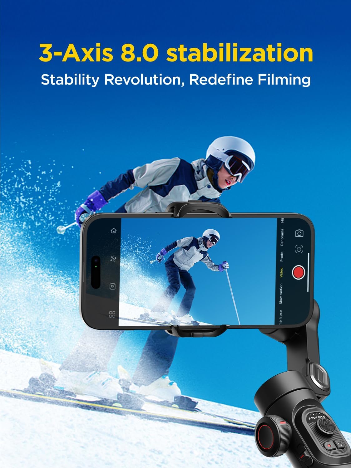 Smart XE w/Focus/Object Track Gimbal Stabilizer for iPhone Gimbal | Foldable Handheld Phone Stabilizer for Video