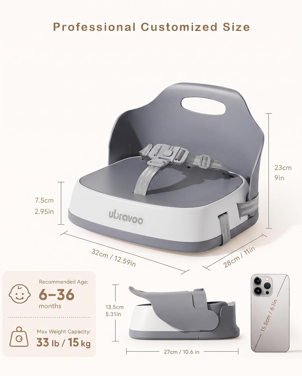 Booster Seat for Kitchen Chair for Babies and Toddlers