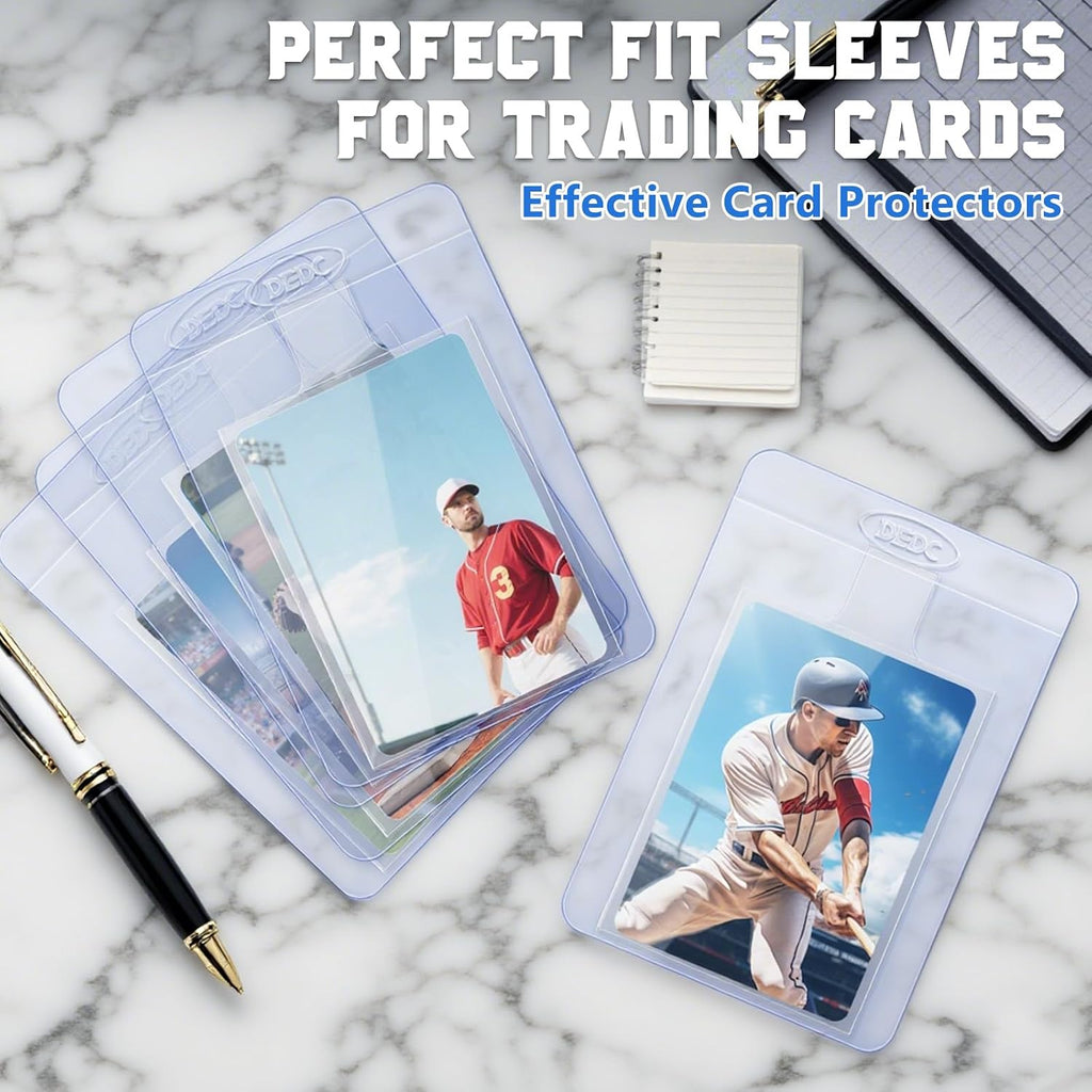 100Pcs Set Card Sleeves -50 Semi Rigid Card Holder & 50 Tabbed Sleeves, Perfect Fit Sleeves Trading Card Shipping