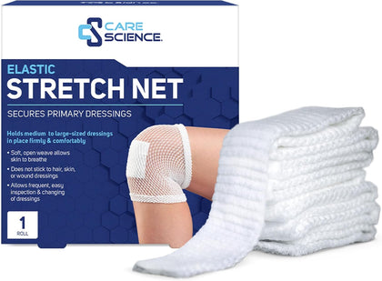 Elastic Stretch Net, 1 Roll, 5 Yards | Premium First Aid Wound Care, Secures Wound Dressings Firmly & Comfortably in