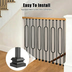 16 Pack Wrought Iron Balusters, 1/2" Hollow Deck Balusters, Stair Metal Deck Spindles, Staircase Baluster W/ 32 Pack
