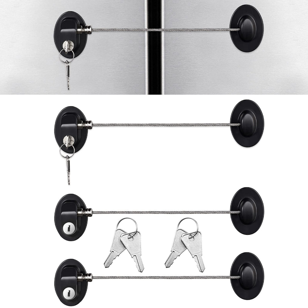 4 Pack Cabinet Locks with Keys Refrigerator Fridge Lock