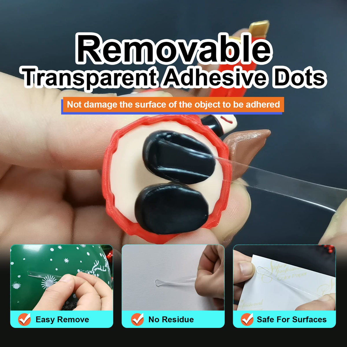 504 Pcs Clear Removable Adhesive Dots, Glue Point Dots for Crafts Balloons Poster, Double Sided Sticky Round Dots