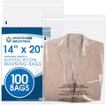 14” X 20” (100 Count) Self Seal Clear Poly Bags with Suffocation Warning
