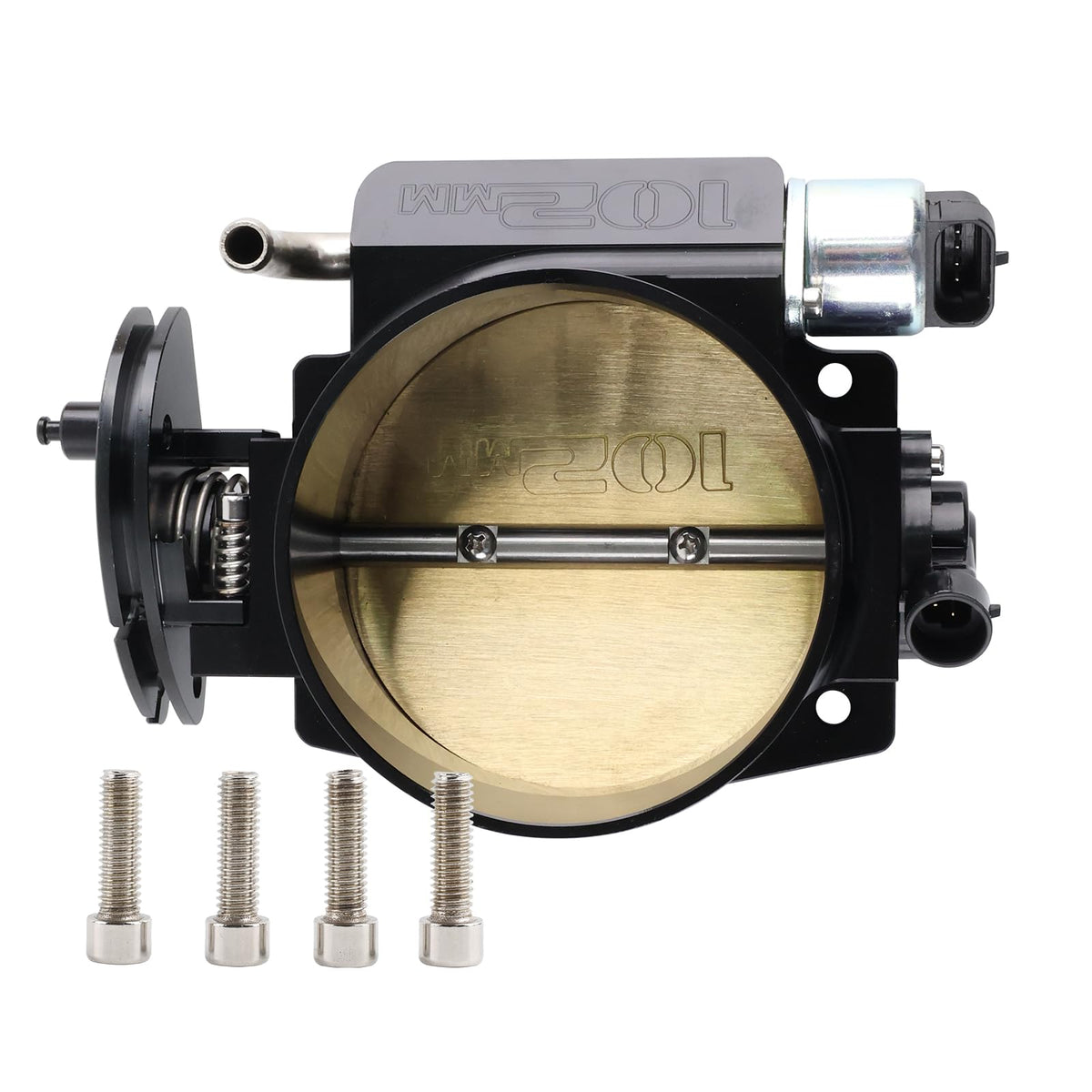 BAGARAATAN 102mm Throttle Body Assembly +TPS IAC Throttle Position Sensor Compatible with Chevy LSX LS LS1 LS2 LS7（Black）