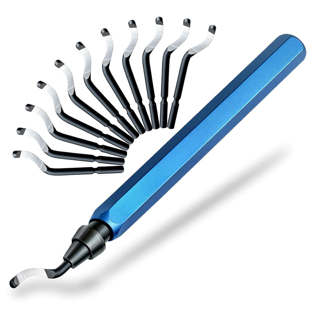 13-Piece Deburring Tool for 3D Printing, HSS Blades Aluminum Handle